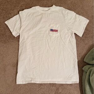 Vineyard Vines White Tee with American Flag